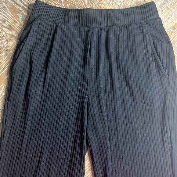 N:PHILANTHROPY Black Talker Rib-Knit Ruffle Hem Pants M - Picture 10 of 14